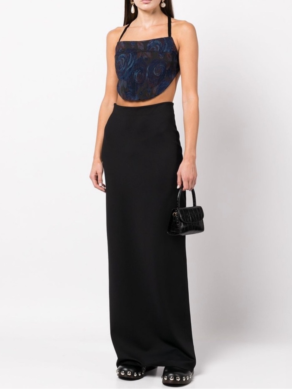 NEW ROSETTA GETTY FLORAL JACQUARD CROP TOP - Picture 9 of 9
